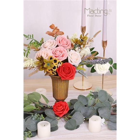 Artificial Rose Flowers, 30pcs Real Touch Fake Foam Flowers for Wedding Party - Picture 5 of 6